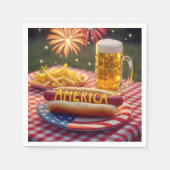 4 juli Amerikaanse hotdog Servet (Voorkant)