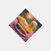 4 juli Amerikaanse hotdog Servet (Hoek)