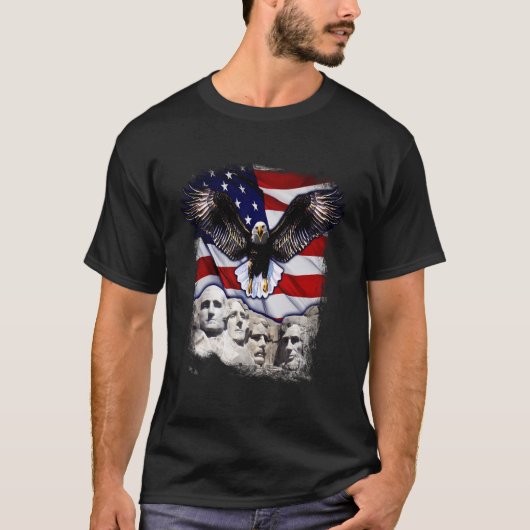 4 juli Amerikaanse Kale Adelaar Mount Rushmore 'Me T-shirt (Voorkant)
