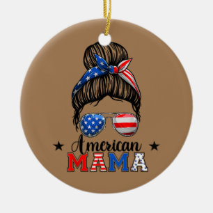 4 juli Amerikaanse Mama Rommelige Knot Moeder Leve Keramisch Ornament