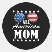 4 Juli Amerikaanse Moeder Onafhankelijkheidsdag Pa Ronde Sticker (Voorkant)