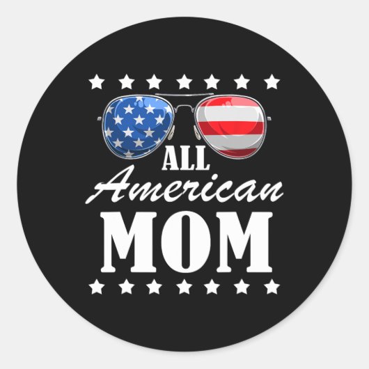 4 Juli Amerikaanse Moeder Onafhankelijkheidsdag Pa Ronde Sticker (Voorkant)