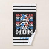 4 juli Amerikaanse Moeder Patriottisch Gepersonali Bad Handdoek (Handdoek)