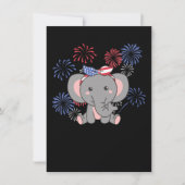 4 juli Amerikaanse olifant Kinder Usa Fireworks H Feestdagenkaart (Voorkant)