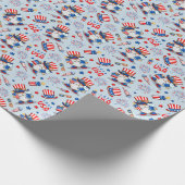 4 juli Amerikaanse onafhankelijkheid met Gnome Cel Cadeaupapier (Hoek)