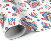 4 juli Amerikaanse Onafhankelijkheid mevrouw Gnome Cadeaupapier (Rol Hoek)