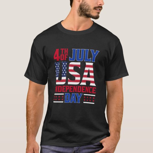 4 juli Amerikaanse Onafhankelijkheidsdag minnaar g T-shirt (Voorkant)