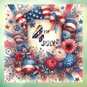 4 juli Amerikaanse Onafhankelijkheidsdag Rood Wit Raamsticker (Vel 3)