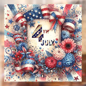 4 juli Amerikaanse Onafhankelijkheidsdag Rood Wit Raamsticker (Vel 2)