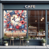 4 juli Amerikaanse Onafhankelijkheidsdag Rood Wit  Raamsticker