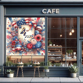 4 juli Amerikaanse Onafhankelijkheidsdag Rood Wit Raamsticker