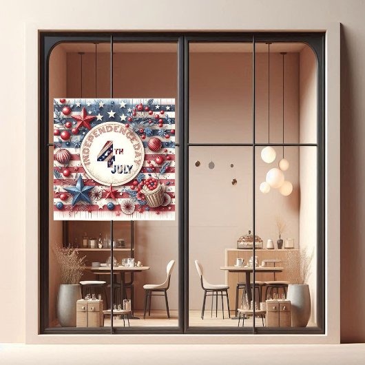 4 juli Amerikaanse Onafhankelijkheidsdag Stars & S Raamsticker