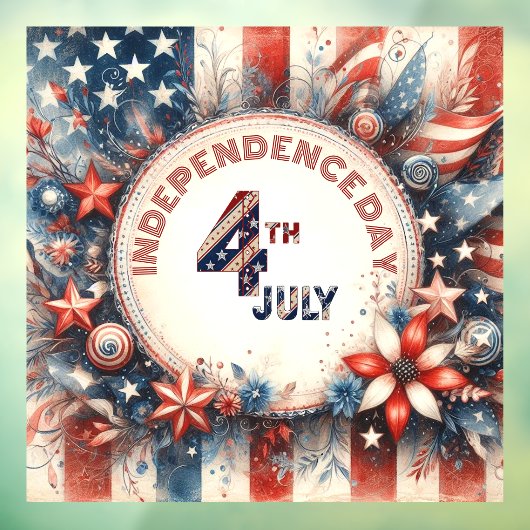 4 juli Amerikaanse Onafhankelijkheidsdag Sterren R Raamsticker (Vel 3)