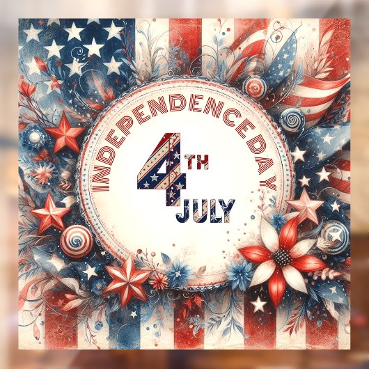 4 juli Amerikaanse Onafhankelijkheidsdag Sterren R Raamsticker (Vel 2)