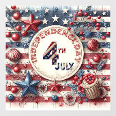 4 juli Amerikaanse Onafhankelijkheidsdag Sterren & Raamsticker (Vel)