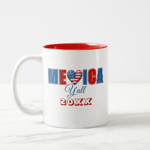 4 juli Amerikaanse Onafhankelijkheidsdag Tweekleurige Koffiemok