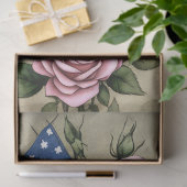 4 juli Amerikaanse Onafhankelijkheidsvlag en Rozen Tissuepapier (Geschenk)