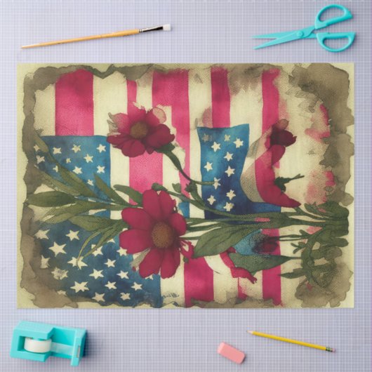 4 juli Amerikaanse Onafhankelijkheidsvlag Rode Dai Tissuepapier (Craft)