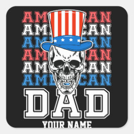 4 juli Amerikaanse papa Patriottisch gepersonalise Vierkante Sticker