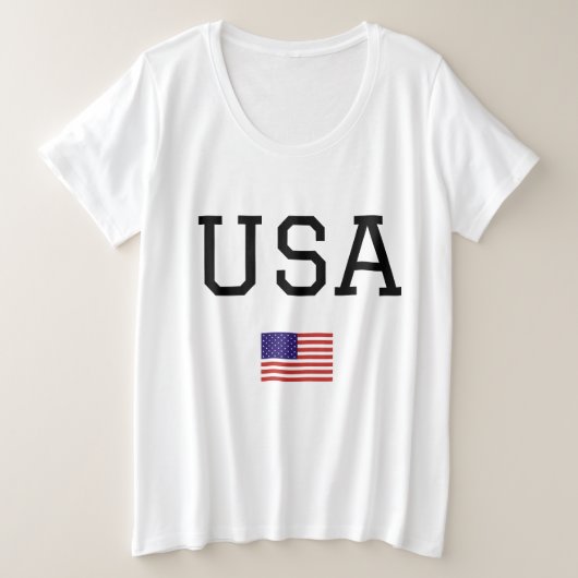 4 juli Amerikaanse Partij Amerikaanse Vlag Grote Maat T-shirt (Design voorkant)