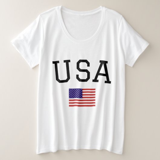 4 juli Amerikaanse Partij Amerikaanse Vlag Grote Maat T-shirt (Design voorkant)