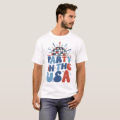 4 JULI AMERIKAANSE PARTIJ IN DE VS TYPOGRAFIE T-SHIRT (Voorkant volledig)