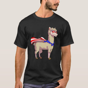 4 juli Amerikaanse patriot VS Lama Alpaca T-shirt