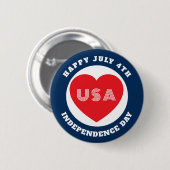 4 juli Amerikaanse Patriottische Rode Witte Blauwe Ronde Button 5,7 Cm (Voorkant /achterkant)