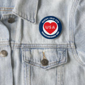 4 juli Amerikaanse Patriottische Rode Witte Blauwe Ronde Button 5,7 Cm (In situ)