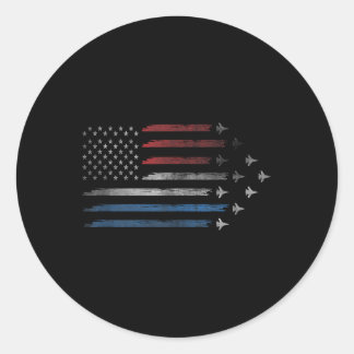 4 juli Amerikaanse patriottische straaljagers VS F Ronde Sticker