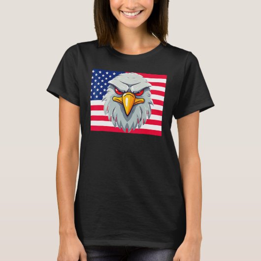4 juli Amerikaanse Pride Amerikaanse adelaar symbo T-shirt (Voorkant)