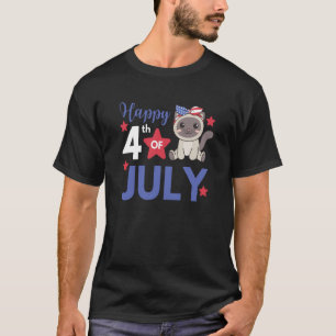 4 juli Amerikaanse Siamese Kat Voor Kinderen Schat T-shirt