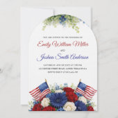 4 juli Amerikaanse trouwboog uitnodiging (Voorkant)