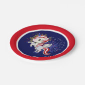 4 juli Amerikaanse Unicorn Pegasus-regenboog Papieren Bordje (Gekanteld)