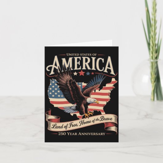 4 juli Amerikaanse vlag 1776 Kaart (Voorkant)