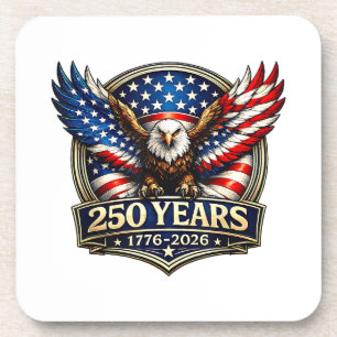4 juli Amerikaanse vlag adelaar vintage 250 jaar 1 Bier Onderzetter