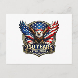 4 juli Amerikaanse vlag adelaar vintage 250 jaar 1 Feestdagenkaart