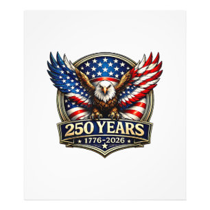 4 juli Amerikaanse vlag adelaar vintage 250 jaar 1 Foto Afdruk