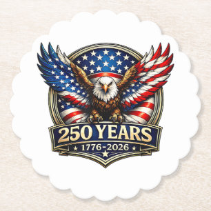 4 juli Amerikaanse vlag adelaar vintage 250 jaar 1 Kartonnen Onderzetters