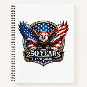 4 juli Amerikaanse vlag adelaar vintage 250 jaar 1 Notitieboek