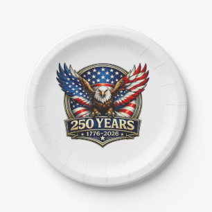 4 juli Amerikaanse vlag adelaar vintage 250 jaar 1 Papieren Bordje
