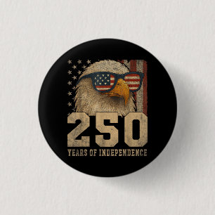 4 juli Amerikaanse vlag adelaar vintage 250 jaar 1 Ronde Button 3,2 Cm