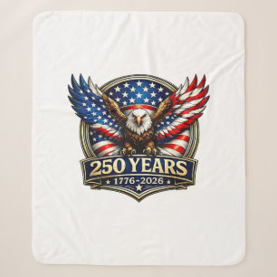 4 juli Amerikaanse vlag adelaar vintage 250 jaar 1 Sherpa Deken