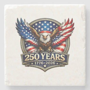 4 juli Amerikaanse vlag adelaar vintage 250 jaar 1 Stenen Onderzetter