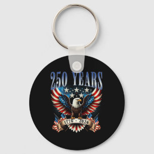 4 juli Amerikaanse vlag adelaar vintage 250 jaar Sleutelhanger
