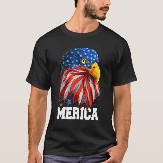 4 juli Amerikaanse vlag Amerika Patriottische Eagl T-shirt (Voorkant)