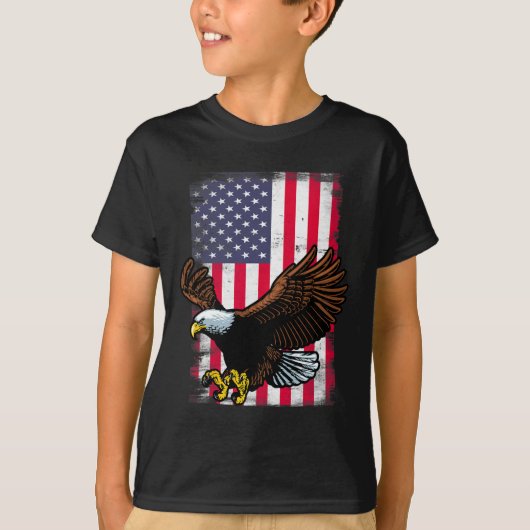 4 juli Amerikaanse vlag Amerikaanse patriottische  T-shirt (Voorkant)