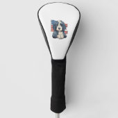 4 juli Amerikaanse vlag Bernedoodle Hond T-shirt Golfheadcover (Voorkant)