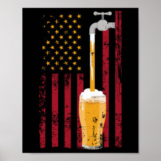 4 juli Amerikaanse vlag bier brouwen Poster