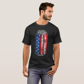 4 juli Amerikaanse vlag  blikje frisdrank T-shirt (Voorkant volledig)